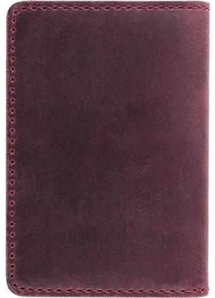 Шкіряна обкладинка id паспорт villini , для документів (права, техпаспорт) бордовий crazy horse villini 0183 фото
