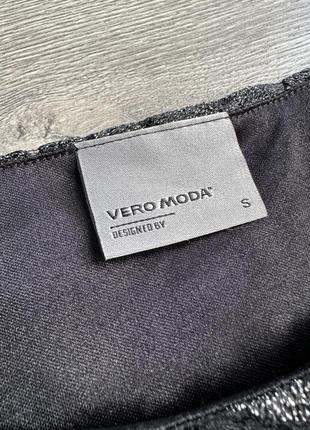 Блуза с вышивкой люрексной нитью, черная с подкладом vero moda1 фото