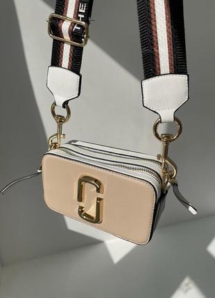 Сумка marc jacobs small camera bag beige5 фото