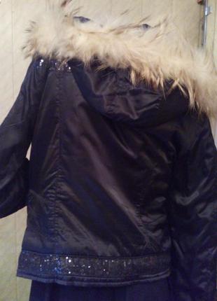 Куртка женская с пайетками и капюшоном2 фото