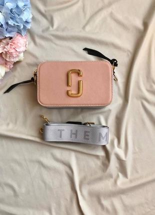 Женская сумка marc jacobs pink/grey logo3 фото