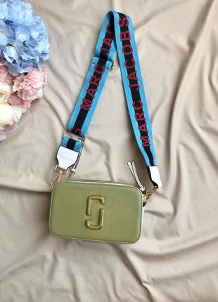 Жіноча сумка marc jacobs olive/blue logo3 фото