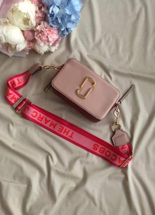 Женская сумка marc jacobs pink/neon pink logo