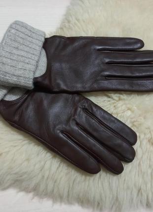 Перчатки осень-зима кожа кашемир жен.m -lprimark индии3 фото