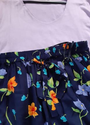 Комфортная стильная длинная юбка в цветочный принт,  linea,p  42-448 фото