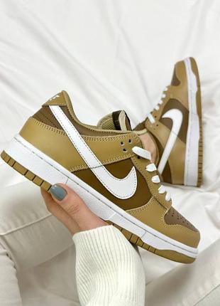 Женские демисезон кроссовки nike dunk low brown5 фото