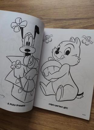 Дитяча розмальовка activity book usa disney плуто, бурундуки,міні маус,мікі