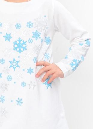 Новогоднее платье голубое, новогоднее платье снежинка, новогоднее платье снежинка, тёплое платье новогоднее,3 фото