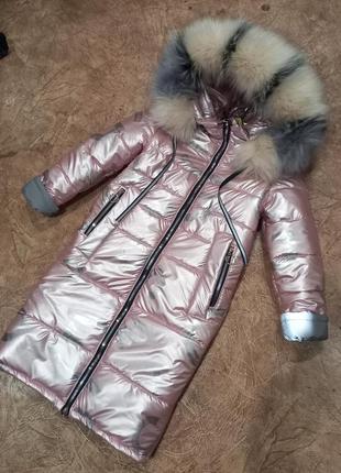 Пальто зимове довге для дівчаток р 152
