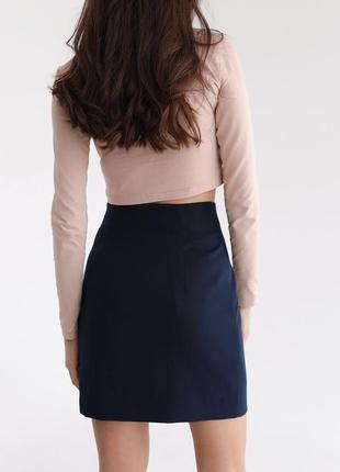 Asos новая юбка темно синяя офисная короткая1 фото