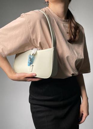 Молодежная сумка известного бренда yves saint laurent hobo  в светлом бежевом цвете натуральная кожа лоран2 фото