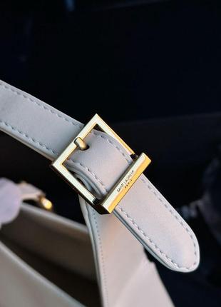 Молодежная сумка известного бренда yves saint laurent hobo  в светлом бежевом цвете натуральная кожа лоран6 фото
