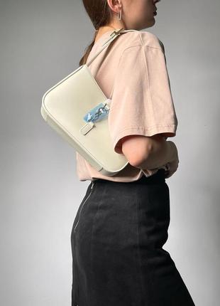 Молодежная сумка известного бренда yves saint laurent hobo  в светлом бежевом цвете натуральная кожа лоран9 фото