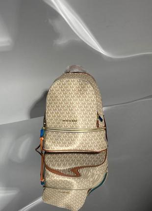 Вместительный кожаный женский рюкзак michael kors large  в комплекте на подарок6 фото