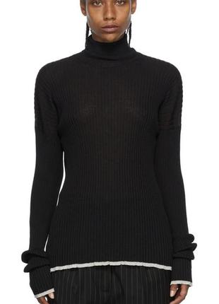 Свитер mm6 maison margiela black wool turtleneck