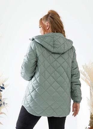 Стёганая куртка с капюшоном батал 4 цвета 48 58