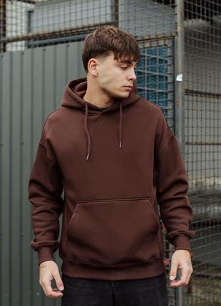 Худи staff brown oversize fleece