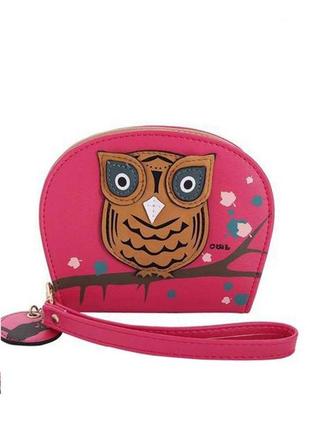 Гаманець "owl міні" малиновий