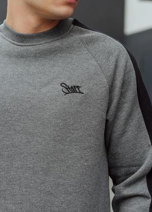 Свитшот staff dark gray melange line logo fleece3 фото