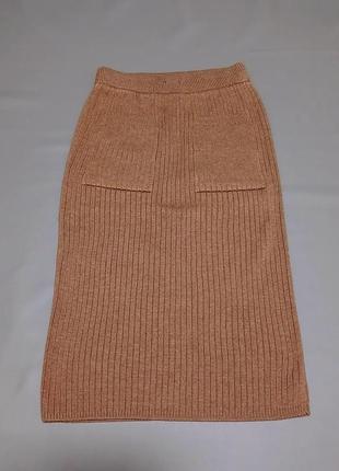 Теплая вязаная юбка цвета мокко2 фото