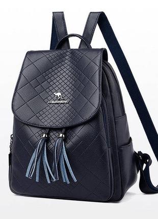 Модний жіночий рюкзак кенгуру, стильний рюкзачок для дівчат синій3 фото