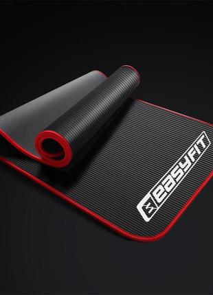 Килимок для йоги та фітнесу easyfit flex pro з червоним кантом2 фото