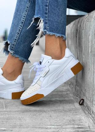 Стильні жіночі кросівки puma в білому кольорі (весна-літо-осінь)😍8 фото