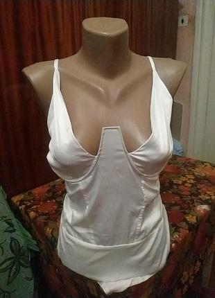 Корсетный сатиновый боди