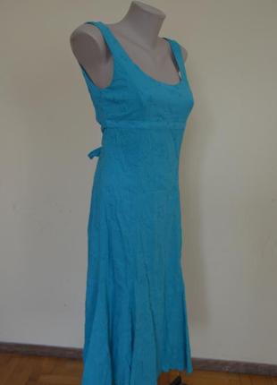 Шикарное брендовое котоновое платье бирюзового цвета фасон годе3 фото