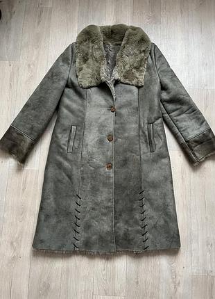 Sale❗️дублянка довга максі великий розмір нова оливкова дублянка