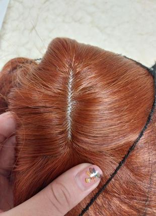 Перука жіноча руда довге волосся хвилясте науручене штучне волосся канекалон можливий обмін розгляну7 фото