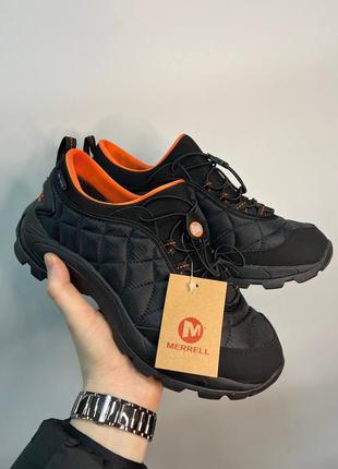 Чоловічі щимові кросівки чорні з помаранчевим merrell ice cap moc ii black orange