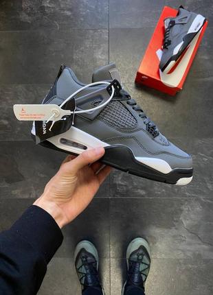 Зимние кроссовки nike air jordan retro 4 grey fur