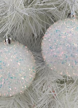 Набор новогодних игрушек ёжик, шары на елку в упаковке 6 шт., пластик  d 8 см4 фото