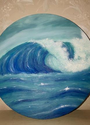 Картина масляными красками/ картина море волна