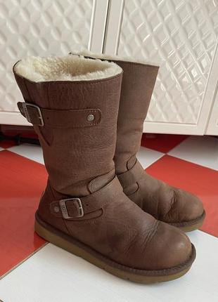 Шикарные брендовые зимние кожаные сапоги угги ugg/100кожа +мех8 фото