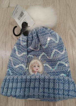 Зимняя шапка ледяное сердце frozen
