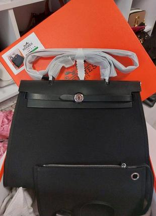 Сумка в стилі hermes herbag чорна преміум
