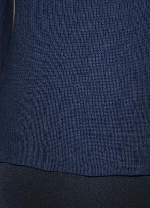Пуловер синий, украшен завязками на люверсах3 фото