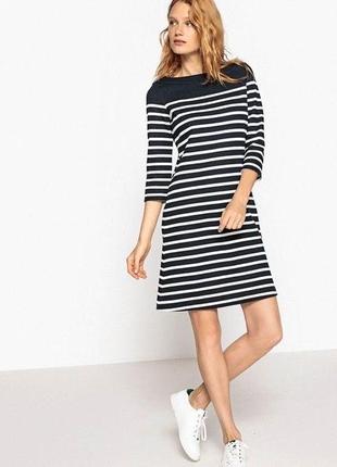 Стильное натуральное платье в полоску crew clothing