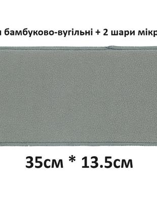 Бамбуково-вугільний вкладиш в багаторазовий підгузок happy flute 13,5x35 см