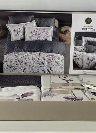 Набір постільної білизни la romano, premium satin, євро розмір.