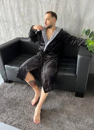 Мужской мягкий халат ☺️ приятный на ощупь махровый халат с капюшоном ☺️6 фото