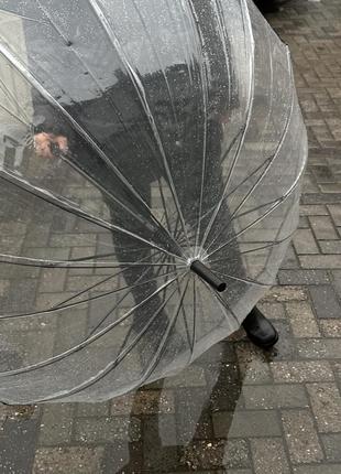 Парасолька зонт прозора прозрачная трость7 фото