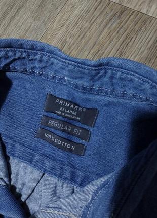 Мужская плотная джинсовая рубашка / primark / кофта / denim / мужская одежда / чоловічий одяг /3 фото