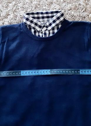 Стильный свитер с рубашкой-обманкой authentic 128-134 размера.9 фото