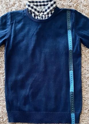 Стильный свитер с рубашкой-обманкой authentic 128-134 размера.8 фото