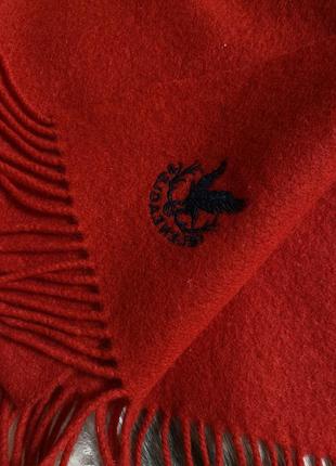 Шарф красный шерстяной шерсть баранья шерсть wool - 27/142cm3 фото