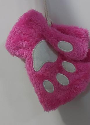 Перчатки лапки рукавички розовые3 фото