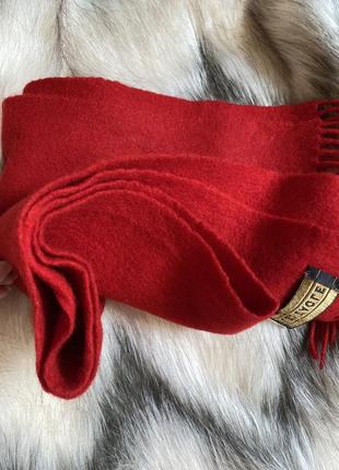 Шарф красный шерстяной шерсть баранья шерсть wool - 27/142cm6 фото
